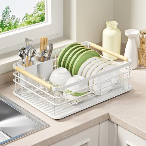 jouzevic Dish Racks for Kitchen Counter, White