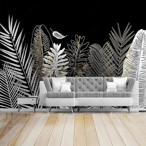 MIXUEXUNLU Mural 3D Golden Tropical Coconut Tree Nordic Art Wallpaper Living Room TV Sofa Background Wall Home Decoration