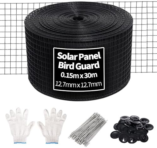 TUAKIMCE Pannello solare per uccelli, kit di rete per uccelli, 15,2 x 30,5 m, filo in PVC, protezione per uccelli per pannelli solari per evitare che i piccioni nidificino sotto il tetto pannelli