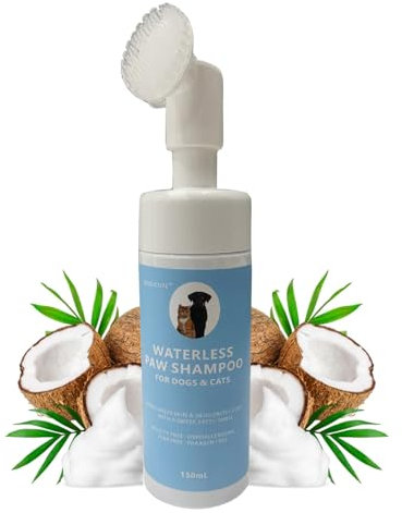 Hunde Pfotenreiniger für Hunde - Hundepfoten Reiniger - Hundepfotenbürste - Wasserloses Haustier Shampoo Mit Silikon Hundebürste - Hundepflege und Hundezubehör