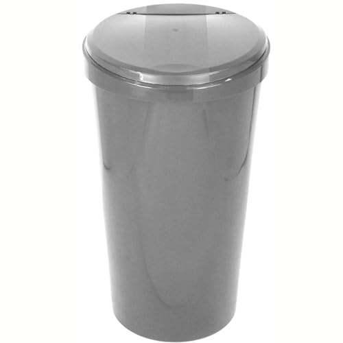 Easy Shopping® 50L Touch Bin Recycling Bin Touch Top Lid for Home, Garden, Office, School, Kitchen, and Bathroom, 50 Litre Waste Dustbin In 5 Colours (Grey)
