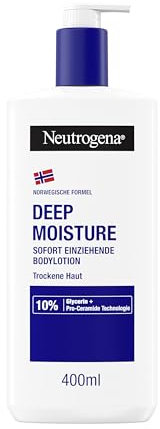 Neutrogena Formula norvegese Deep Moisture lozione per il corpo ad assorbimento immediato (400 ml) per una maggiore idratazione in caso di pelle secca, 400 ml