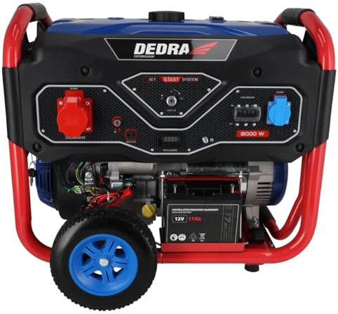 Stromgenerator, Stromaggregat DEDRA max. Leistung 8,3 kW 8000 W,459cm³ Motor Kupfermotorwicklung, 1x400V 1x230V Notstromversorgung, in Haushalten, Gärten, auf Campingplätzen oder für andere Arbeiten