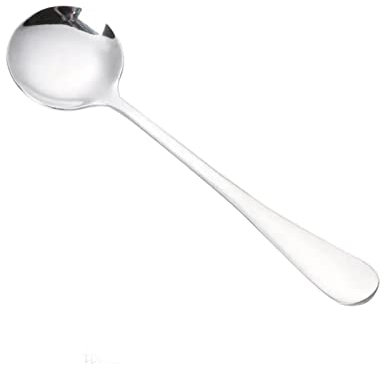 Cucchiaio da minestra ergonomico manico lungo in acciaio inossidabile, ampia applicazione per zuppa, yogurt, budino, gelato, cereali, versatile e pratico, superficie lucida, comodo da usare (cucchiaio