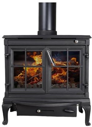 Poêle à bois en fonte de style européen, chauffage efficace pour les maisons et les villas, véritable expérience de feu