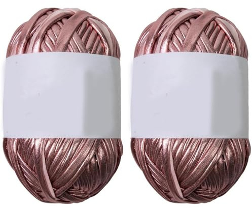 Hilo metálico para camiseta de ganchillo de 18 mm de ancho, 100 g cada rollo para tejer barco y decoración del hogar, 87.48 yardas en total, hilo de poliéster para manualidades