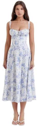 SNOMYRS Dam vardaglig strand blommig klänning sommar blommig ärmlös slits klänningar bustier midi A-linje maxiklänning