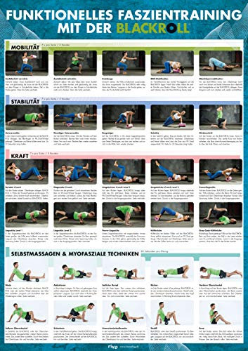Funktionelles Faszientraining mit der BLACKROLL®: Großes DIN-A1-Poster mit 30 Übungen für Mobilität, Stabilität und Kraft sowie zur Selbstmassage