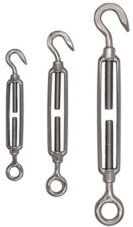 5x Spannschloss Edelstahl V4A M5 M6 M8 A4 Haken Ösen drei Typen wählbar (M5 Haken-Öse)