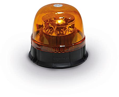 GoodYear - Rotativo Luz Emergencia LED Ámbar 24W para Tractor y Vehículos 12‑24V, Rotativo LED Homologado CE, Fijación Magnética, Faro Estroboscópico, IP67, Compacto 13×13×14 cm, Instalación Sencilla