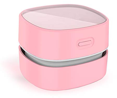 ODISTAR Aspiradora de Escritorio, Mini barredora de Polvo de Mesa, Ahorro de energía, Limpieza de pelos, Migas, Teclado de computadora de Regalos para niños (Rosa)