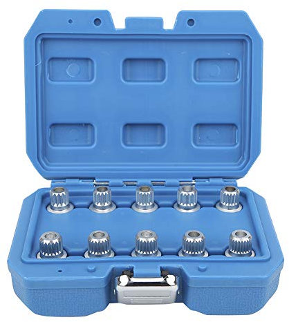 Fydun Set di chiavi dado con alette di bloccaggio delle ruote 10 pezzi Kit antifurto per l'installazione del dispositivo di rimozione