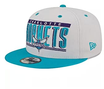 New Era Retro Title 9Fifty Snapback Cap Charlotte Hornets Weiß Türkis, Size:S/M