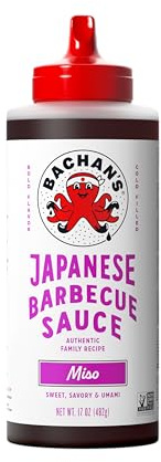 Bachan's Japanese Barbecue Sauce - Miso, 17 Oz Bottle, Cold-Filled, Non GMO, No Preservatives, Vegan and BPA free. Condiment for Wings, Chicken, Beef, Pork, Seafood, Noodle Recipes