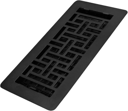 Decor Grates LAJH410-BLK Low Profile Grates, 4X10, Oriental, Textured Black