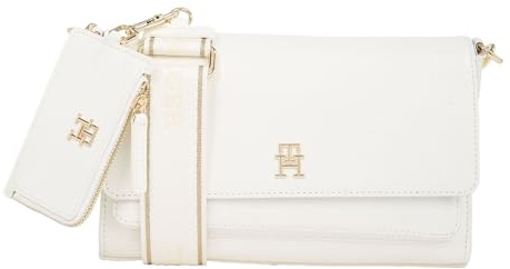 Tommy Hilfiger Damen Crossbody Bag Tasche Joy Crossover Breiter Tragegurt, Weiß (Ecru), Einheitsgröße