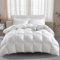 Wellos Couette en plumes et duvet d'oie pour grand lit – Puissance de gonflement de 900+ – Chaleur moyenne – Pour toutes les saisons + mélange de coton 1200 fils + 8 languettes d'angle + déflecteur 3D