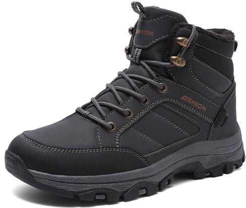 Littleplum Wanderschuhe Herren Trekkingschuhe Leicht Outdoorschuhe Wanderstiefel Herren Stiefel Winterstiefel, CX-Grau, 43 EU