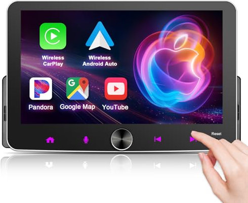 Android Autoradio 1Din mit Bildschirm, 7 Zoll Carplay Android Auto Radio Car Play Touch Display mit Navi Bluetooth WiFi GPS FM/AM RDS SWC