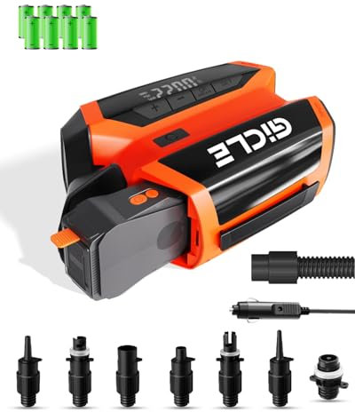 GICLE 22PSI SUP Pump Rechargeable, Electric Paddleboard Pump, Fast Inflation & Deflation, Removable Multifunctional Battery, Support DC 12V Input Work (Rechargeable UK standard)