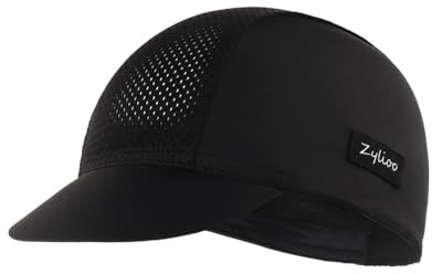 Zylioo S/M/L/XL/XXL cykelmössa med visir för män och kvinnor, solskydd cykelhatt under hjälm, sommar hjälmfoder, Skärm-Svart, XS/S
