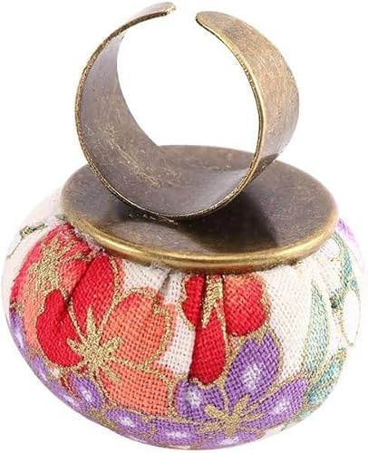in Cushions Ring Adjustable Pin Cushion Finger Pincushion Pumpkin Pin Cushions Pin Cushion for Manual Sewing Sewing Notions Supplies (Random Color)