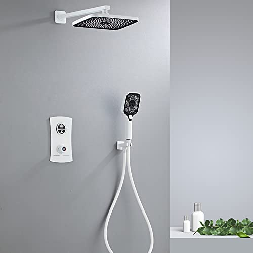 Robinet de doucheensemble mélangeur Douche thermostatique dissimulé, Pomme Douche à Effet Pluie et Ensemble tuyaux