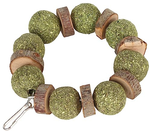 KIMISS Juguetes para Masticar de Madera de Manzana Orgánica para Masticar Conejitos, Juguetes para Dientes, Morder, Conejillo de Indias, para para Animales Pequeños (Anillo Redondo Pieza de Madera)
