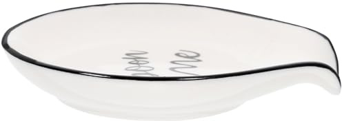 VICASKY Reposa Cucharas Cocina de Cerámica Beige, Portacucharas Compactos y Fácil de Almacenar para Restaurante y Uso Familiar