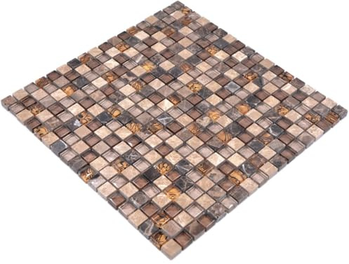 Mosaik Fliese Genomskinlig beige brun glasmosaik kristall sten beige brun för vägg BAD WC duschkö flugspigel tårta bad bad mosaik mosaik
