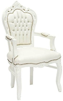 Way Home Store Poltrona barocco stile francese Luigi XVI bianco e bianco