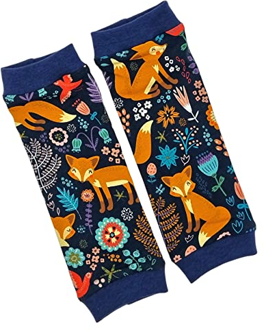 la.nunu Stulpen - Füchse Dunkelblau 0-23 Monate - Beinstulpen für Babys und Kinder aus Baumwolle - Handarbeit - Kinderstulpen und Babystulpen für Jungen und Mädchen