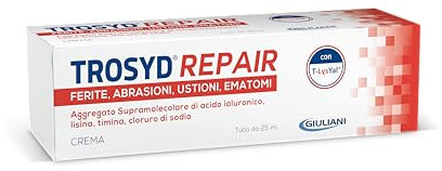 GIULIANI Trosyd Repair 25g - Crema per Ferite, Ustioni, Abrasioni - Con Acido Ialuronico, Lisina, Tiamina, Cloruro di Sodio. Attività Cicatrizzante