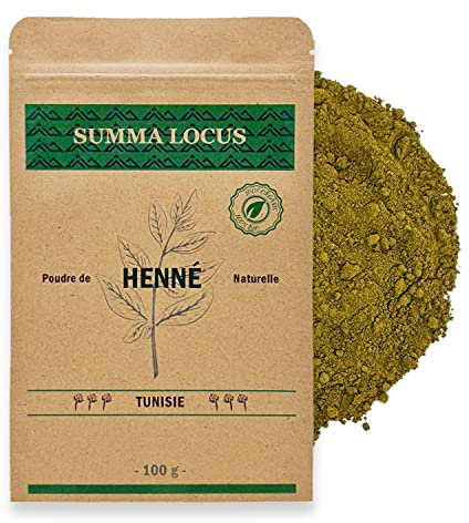 Henné (Lawsonia inermis) poudre fine coloration cheveux (Cuivre), Tatouage ephemere & teinture sourcils | Origine Gabes (Tunisie) | 100% naturel sans ingrédients synthétiques | 100 grammes