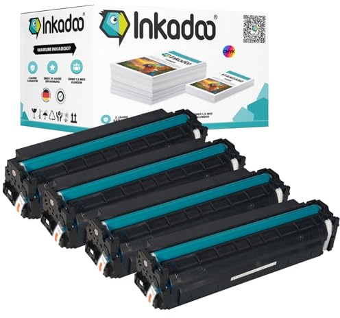 Inkadoo Toner f r HP 201X / CF400X + CF253AM Color LaserJet Pro MFP M 277 dw Color LaserJet Pro M 252 n (Multipack) Tonerkartusche, Tonerpatronen, Drucker Toner