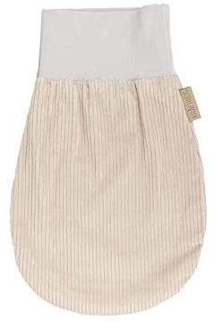 KraftKids Saco de abrigo para primavera y verano de muselina de algodón, disponible en dos tamaños, Cord Breitcord Beige Taupe, Strampelsackgröße 34 cm lang (0-6 Monate)