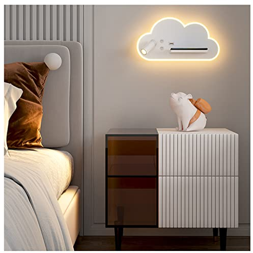 LED Innen Wandleuchte mit Schalter, Wandlampe mit USB-Anschluss(2A) & Qi Wireless Charger 3W Verstellbar Leseleuchte Wand-Leselampen Bettlampe für Lesen Hotel Schlafzimmer Arbeitszimmer Büro Wandspot