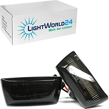 LIGHTWORLD24 Welt der Lichter LED Seitenblinker Blinker Ersatz für O-Pel Corsa D Corsa E Adam Astra H Insignia A Meriva B Zafira Blinkleuchte Auto Blinkerbirne Schwarz Canbus Fehlerfrei