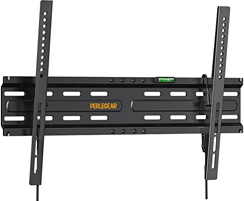 Perlegear TV Wall Bracket for Most 37–82 inch LCD LED OLED Flat Curved TVs up to 45kg, Low Profile Tilt Wall Brackets, Ultra Slim Heavy-Duty TV Wall Mount with Max VESA 600x400mm, PGLT4