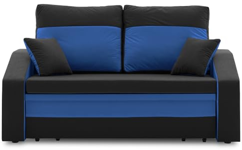 Sofini Sofa Hewlet mit Schlaffunktion! Best Schlafsofa! 2- Sitzer Sofa! Polstermöbel mit stauraum. Schlafsofa mit schlaffunktion und Bettkasten. Kleines Sofa! (MIKRO 15 + MIKRO 36)