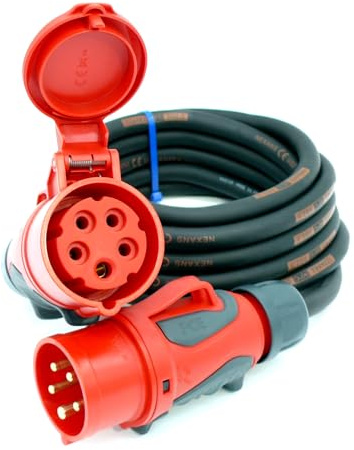 CEE Starkstromkabel (1,5m-50m) 16A Verlängerungskabel Titanex H07RN-F 5x1,5mm² mit PCE Grip Stecker und Kupplung, Business-Line von Event-Kabel (3 Meter)