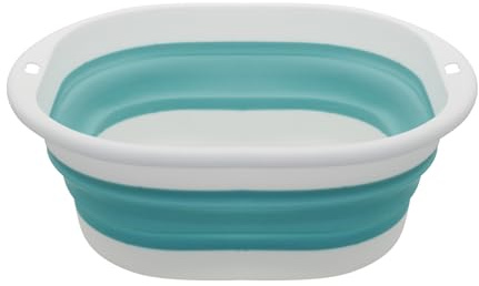 MultiValue Lavabo Pieghevole, Vasca Pieghevole in Plastica Salvaspazio Lavandino con fori per Essere Appeso Vaschetta Pieghevole per Lavare per Bagno e Viaggi all'Aperto