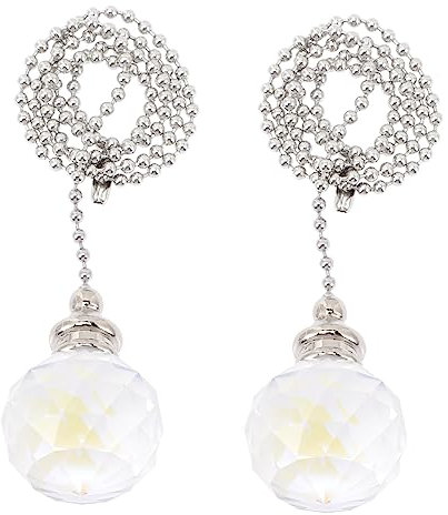 jojofuny 2piezas Cadenas De Extensión Para Ventilador Esfera De Cristal Decorativa Accesorios Para Luz De Techo y Ventilador Estilo Elegante Para Decoración