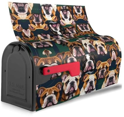 Funda magnética impermeable para buzón, diseño de bulldog inglés, protege de la lluvia y los rayos UV