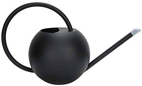 Riego de Acero Inoxidable Puede Longitud Larga 1l diseño esférico Elegante Mango ergonómico para Plantas de Interior de Interiores jardín de jardín Negro