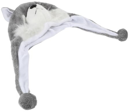 TOYANDONA Tiermütze Husky für Erwachsene und Kinder Cartoon Spielzeug Hut aus Warmem Plüsch für Kostümparty Cosplay Zubehör und Winterskimütze