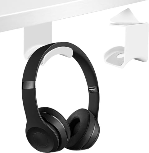 AXFEE Supporto a Parete per Cuffie, Supporto per Cuffie, su-pporto per cuffies con Adesivo Forte, su-pporto cuffie Gaming, Stand Cuffies Muro Autoadesivo per Scrivania, Parete, Vetro, Metallo - Nero