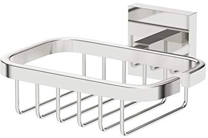 Wall Mounted Soap Dish Holder Basket Bathroom Accessory Chrome Plated Square Easy Drain Shower Caddy Soap Storage Tray