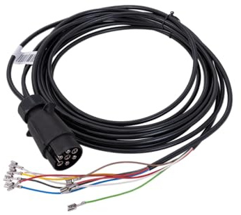 MANTES Faisceau électrique 4m Prise 7 Broches connecteurs 6,3 Section 0,5mm2 12V câblage Feux arrière Installation très Rapide avec fiche dattelage pour remorque Plateau Auto