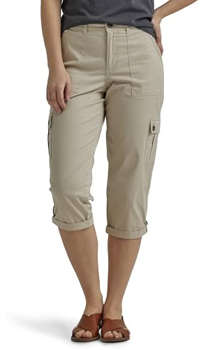 Lee Caprihose im Cargo-Stil, für Damen, in Übergröße, mit Flex-to-Go-Bund, mittelhohe Taille, entspannte Passform, 50 Mehr